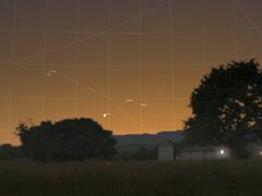 Mond, Venus, Merkur