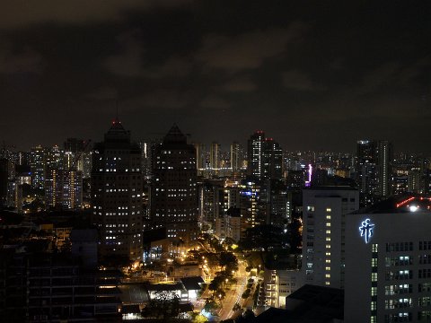 Singapur, Night View from Hotel Oasia, SAM_4229_stitch
