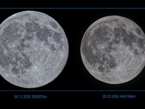 251105_17.36MEZ,Mond,Supermond,355957km,Vollmond+3Stunden,R6HS2668_vs_240325_21.01MESZ_Mond_R6HS8021_404154kmokok