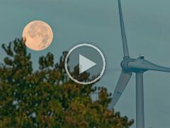 260927 - Monduntergang mit Windrad, Zeitraffer